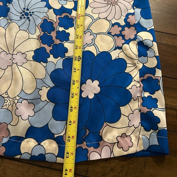 Zara Blue Floral Retro Strapless Maxi Dress Size Medium NEW With Tags - Picture 8 of 14